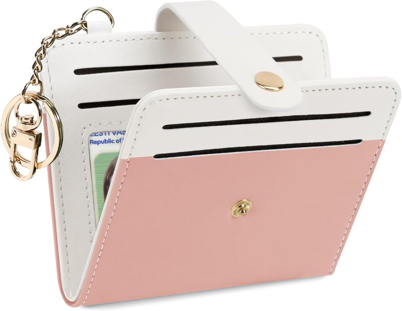 Airkit Small Wallets Woman RFID Blocking Leather Credit Card Holder - with ID Window - Card Wallets for Women - with Zipper Coin Purse - Keychain Wallet - Image 1